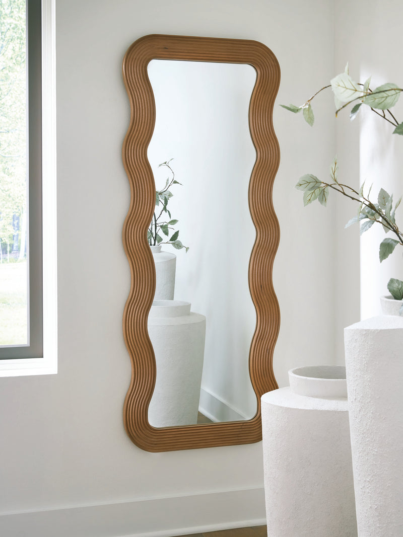 Evee Outdoor & More - Ashley Furniture - Ellisonville Mirror - Floor Mirror / Brown - A8010413