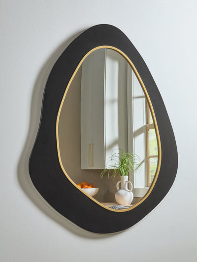Evee Outdoor & More - Ashley Furniture - Kierlock Mirror - Accent Mirror / Black/Gold Finish - A8010414