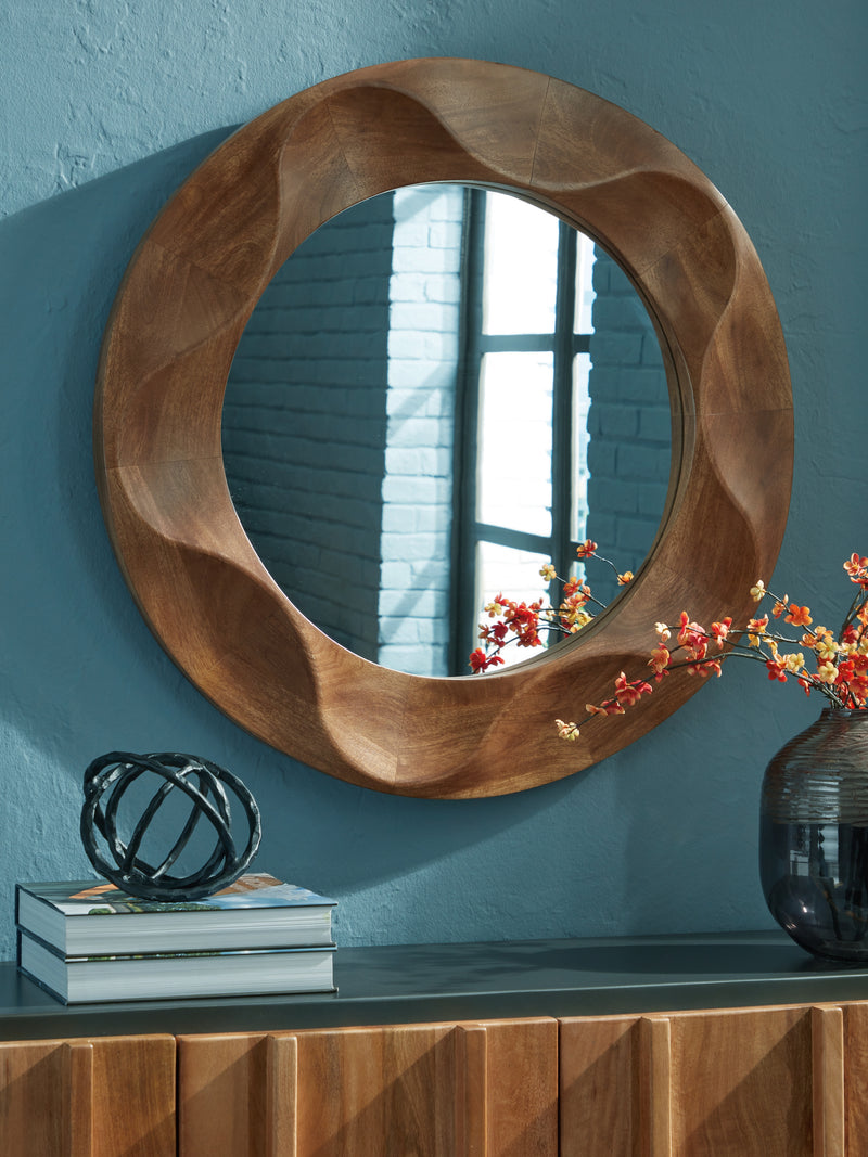Evee Outdoor & More - Ashley Furniture - Aajon Mirror - Accent Mirror / Brown - A8010427