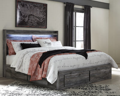 Evee Outdoor & More - Ashley Furniture - Baystorm Bedroom - King Panel Bed with 2 Storage Drawers / Gray - B221B12