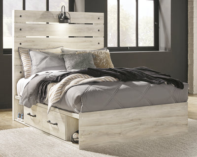Evee Outdoor & More - Ashley Furniture - Cambeck Bedroom - Full Panel Bed with 4 Storage Drawers / Whitewash - B192B34