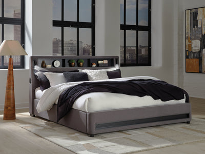 Evee Outdoor & More - Ashley Furniture - Verishaw Bedroom - California King Upholstered Bed / Gray - PCB2721B22