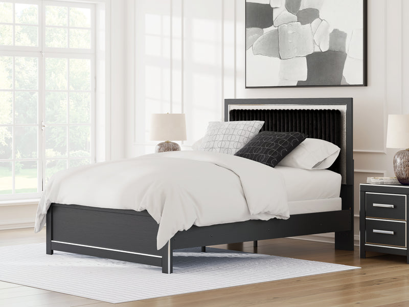 Evee Outdoor & More - Ashley Furniture - Zuraleus Bedroom - Queen Upholstered Panel Bed / Black - PCB3380B6