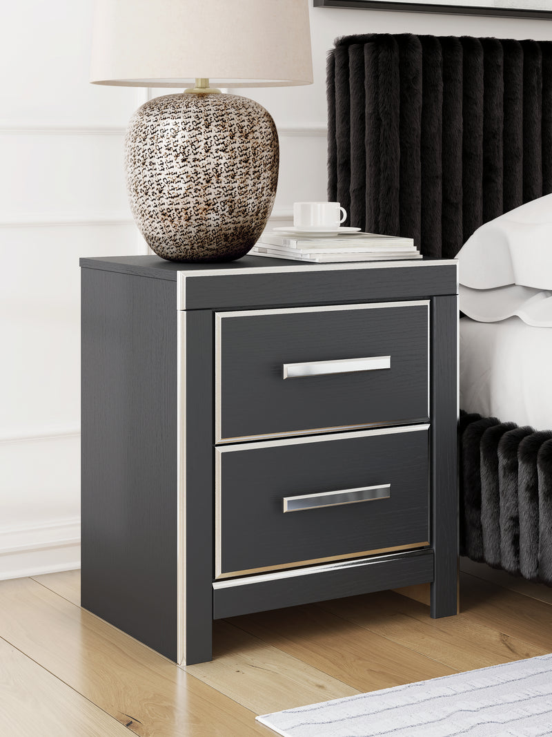 Evee Outdoor & More - Ashley Furniture - Zuraleus Bedroom - Two Drawer Night Stand / Black - PCB3380-92