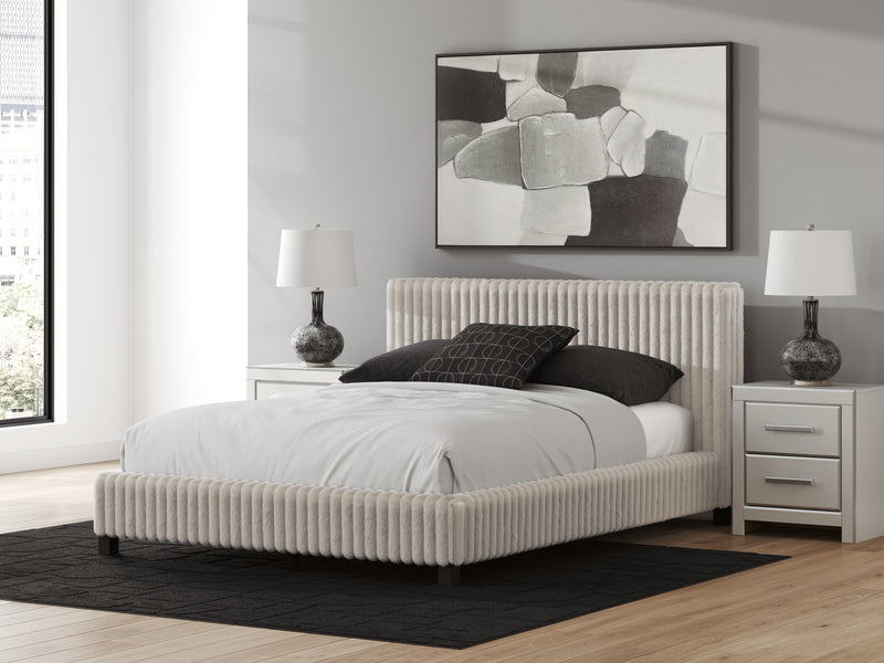 Evee Outdoor & More - Ashley Furniture - Zuraleus Bedroom - Queen Upholstered Bed / White - PCB3381B11