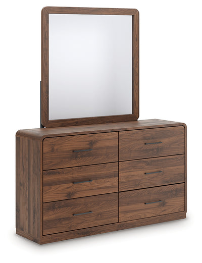 Evee Outdoor & More - Ashley Furniture - Fortlorn Bedroom - Dresser and Mirror / Walnut Brown - PCB386B1