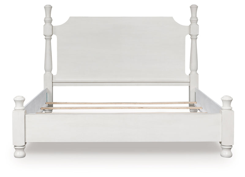 Evee Outdoor & More - Ashley Furniture - Rowlenstown Bedroom - King Poster Bed / Antique White - PCB823B4
