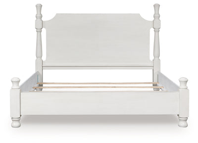 Evee Outdoor & More - Ashley Furniture - Rowlenstown Bedroom - California King Poster Bed / Antique White - PCB823B5