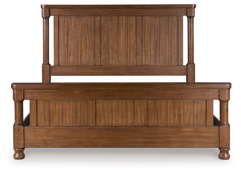 Evee Outdoor & More - Ashley Furniture - Rowlenstown Bedroom - California King Poster Bed / Brown - PCB824B5