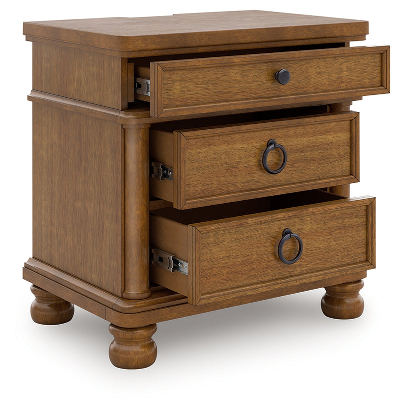 Evee Outdoor & More - Ashley Furniture - Rowlenstown Bedroom - Three Drawer Night Stand / Brown - PCB824-93