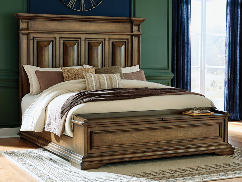 Evee Outdoor & More - Ashley Furniture - Frantanna Bedroom - King Panel Storage Bed / Brown - PCB949B8