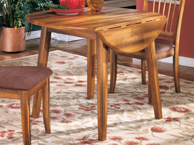 Evee Outdoor & More - Ashley Furniture - Berringer Dining Room - Round DRM Drop Leaf Table / Rustic Brown - D199-15
