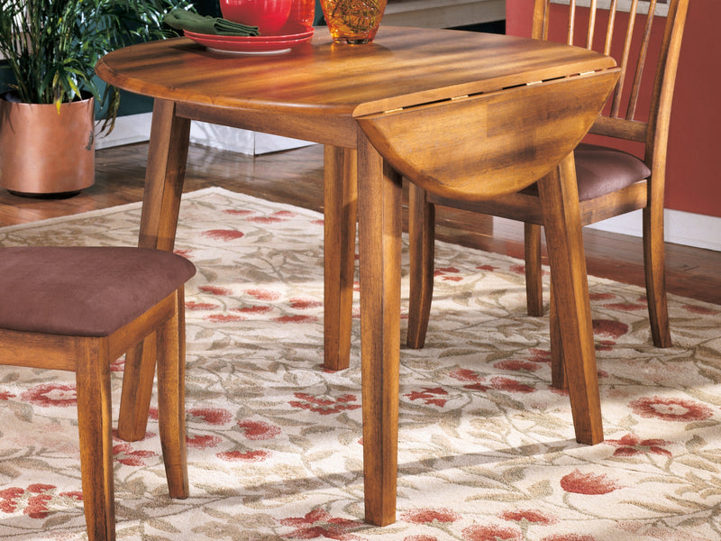 Evee Outdoor & More - Ashley Furniture - Berringer Dining Room - Round DRM Drop Leaf Table / Rustic Brown - D199-15
