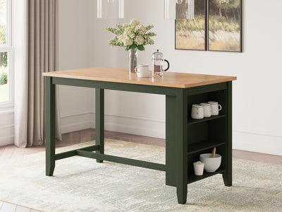 Evee Outdoor & More - Ashley Furniture - Gesthaven Dining Room - RECT Dining Room Counter Table / Natural/Green - D401-13