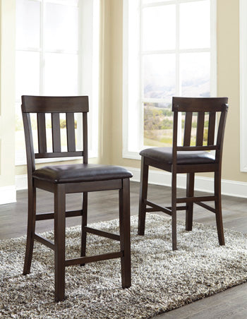 Evee Outdoor & More - Ashley Furniture - Haddigan Dining Room - Counter Height Bar Stool (Set of 2) / Dark Brown - D596-124X2