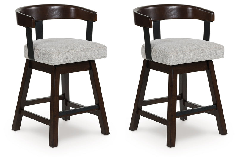 Evee Outdoor & More - Ashley Furniture - Haddigan Dining Room - Counter Height Barstool (Set of 2) / Dark Brown - D596-224X2