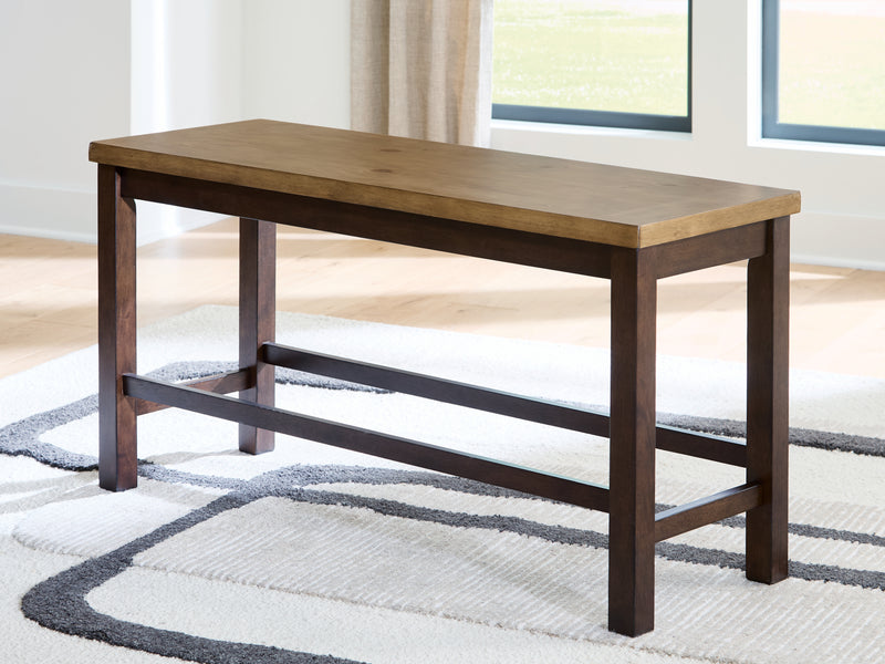 Evee Outdoor & More - Ashley Furniture - Rylandeen Dining Room - Double Counter Bench (1/CN) / Light Brown/Dark Brown - PCD651-09