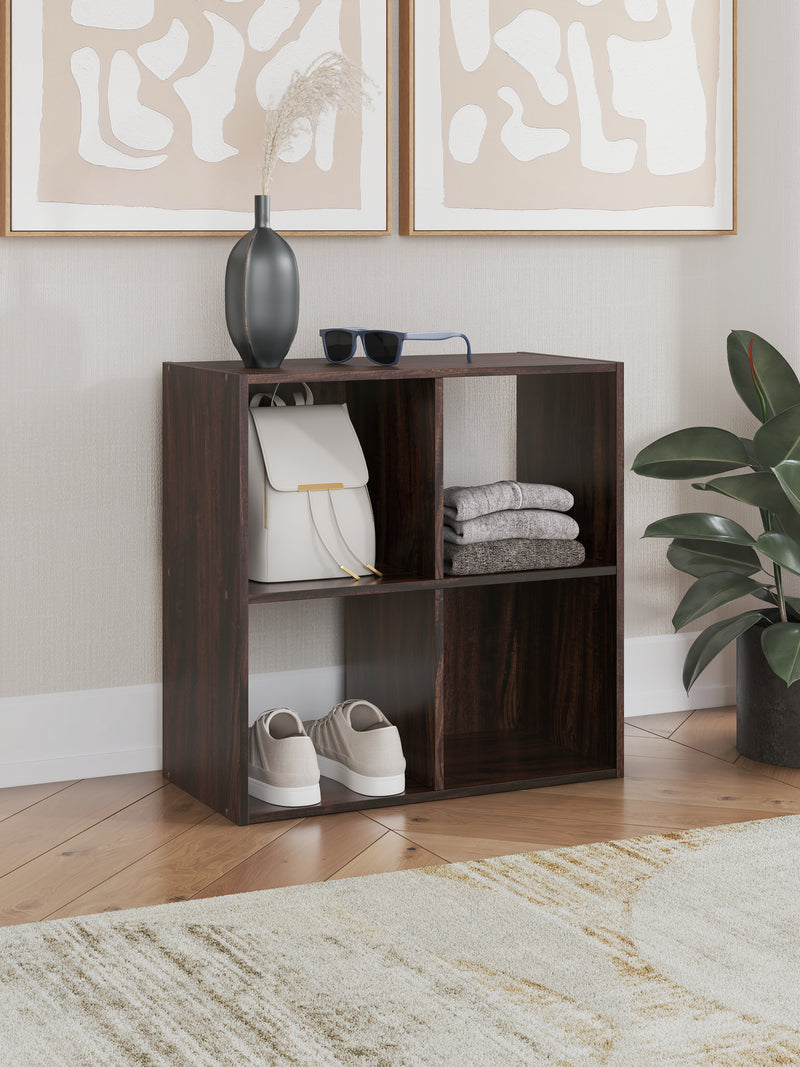 Evee Outdoor & More - Ashley Furniture - Glosmount Four Cube Organizer - Four Cube Organizer / Cherry/Light Brown - EA1055-2X2