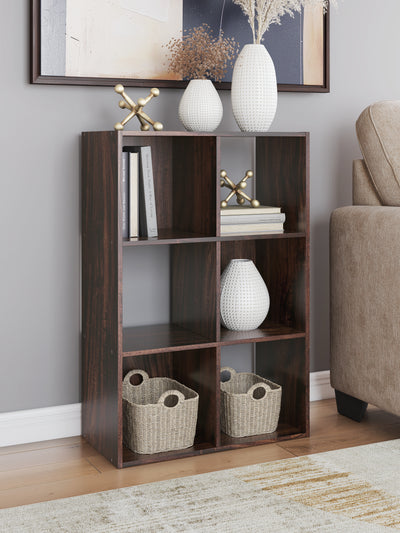 Evee Outdoor & More - Ashley Furniture - Glosmount Six Cube Organizer - Six Cube Organizer / Cherry/Light Brown - EA1055-3X2