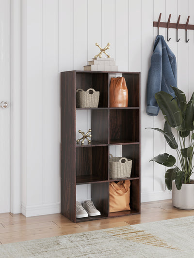 Evee Outdoor & More - Ashley Furniture - Glosmount Eight Cube Organizer - Eight Cube Organizer / Cherry/Light Brown - EA1055-4X2