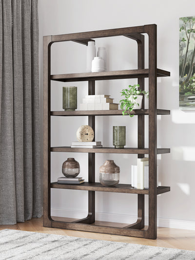 Evee Outdoor & More - Ashley Furniture - Breckington Bookcase - Bookcase / Dark Brown - H556-70