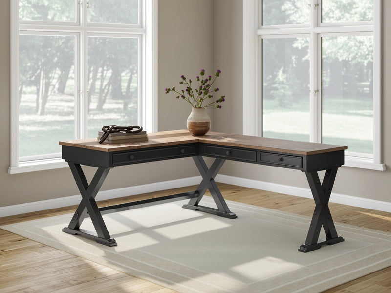 Evee Outdoor & More - Ashley Furniture - Wildenauer Office Desk - Home Office Desk / Brown/Black - H664H2