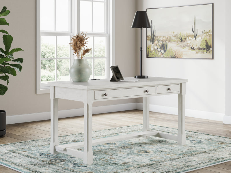 Evee Outdoor & More - Ashley Furniture - Robbinsdale Office Desk - Home Office Desk / Antique White - H742-34