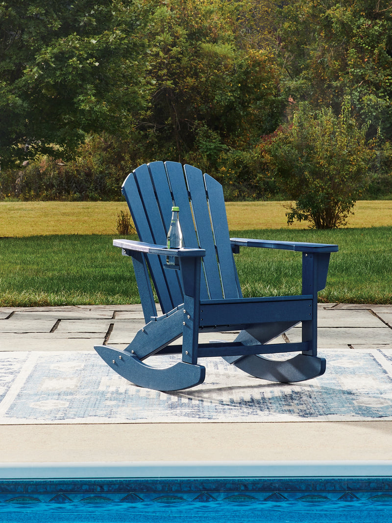 Evee Outdoor & More - Ashley Furniture - Sundown Shores Outdoor - Rocking Chair / Blue - PCP019-827