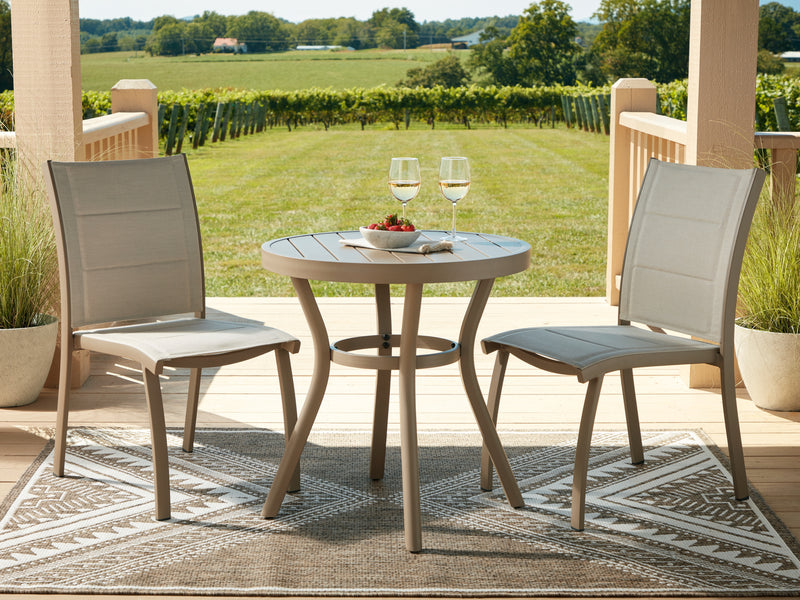 Evee Outdoor & More - Ashley Furniture - Mission Beach Outdoor - Chairs w/Table Set (3/CN) / Beige - PCP200-050