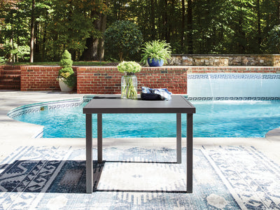 Evee Outdoor & More - Ashley Furniture - Rocky Creek Outdoor - Square Dining Table w/UMB OPT - PCP326-615