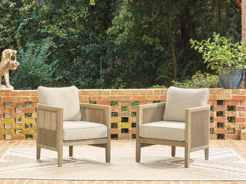 Evee Outdoor & More - Ashley Furniture - Spooners Cove Outdoor - Lounge Chair w/Cushion (Set of 2) - PCP469-820