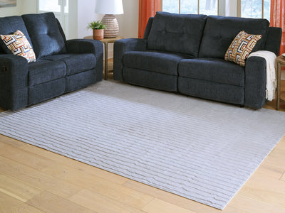 Evee Outdoor & More - Ashley Furniture - Worthley Rug - Washable 5' x 7' Area Rug / Gray - R407452