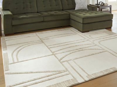 Evee Outdoor & More - Ashley Furniture - Farongrove Rug - 5'3" x 7' Area Rug / Ivory/Beige - R407672
