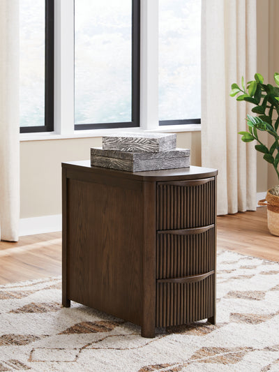 Evee Outdoor & More - Ashley Furniture - Camdill Chairside End Table - Chair Side End Table / Dark Brown - T208-217