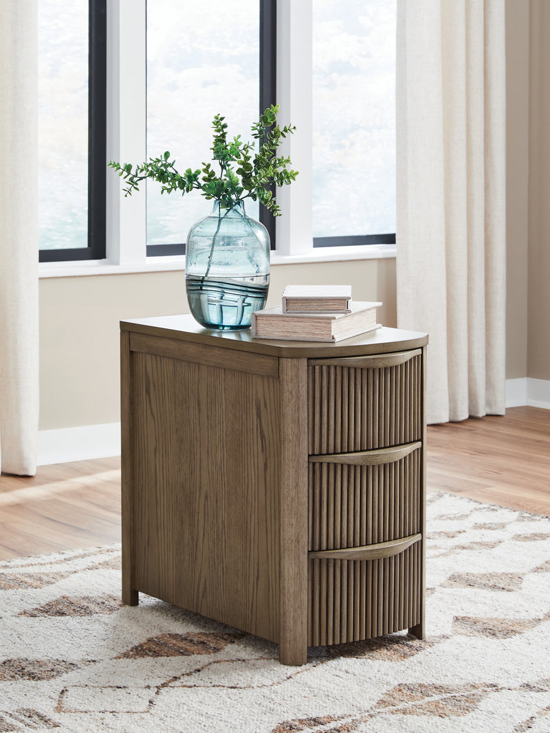 Evee Outdoor & More - Ashley Furniture - Camdill Chairside End Table - Chair Side End Table / Light Brown - T208-317