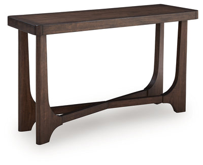 Evee Outdoor & More - Ashley Furniture - Korestone Sofa Table - Sofa Table / Dark Brown - T438-4