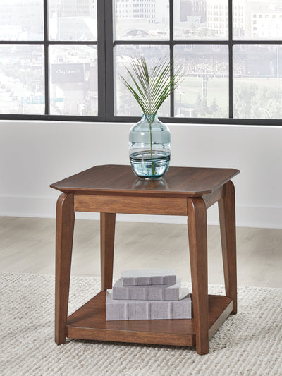 Evee Outdoor & More - Ashley Furniture - Trenmour End Table - Square End Table / Medium Brown - T596-2