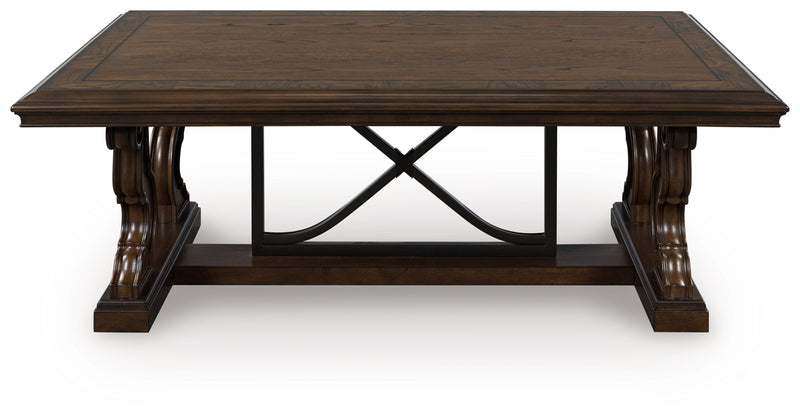 Evee Outdoor & More - Ashley Furniture - Maylee Coffee Table - Rectangular Cocktail Table / Dark Brown - T647-1