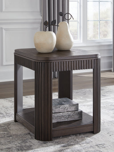 Evee Outdoor & More - Ashley Furniture - Carlibrie End Table - Rectangular End Table / Warm Brown - T700-3
