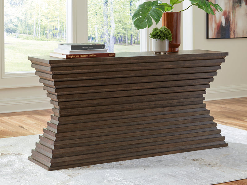 Evee Outdoor & More - Ashley Furniture - Hannodream Sofa Table - Sofa Table / Warm Brown - T821-4