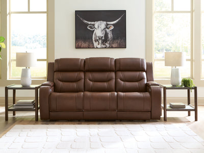 Evee Outdoor & More - Ashley Furniture - Knightington Living Room - PWR REC Sofa w/Audio Seating / Brown - PCU1160215A