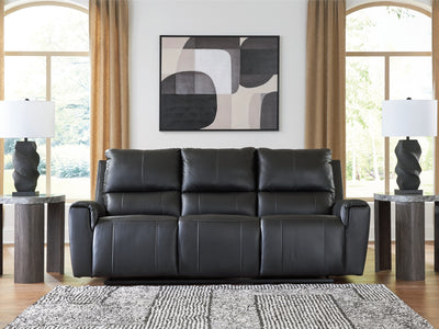 Evee Outdoor & More - Ashley Furniture - Glossmore Living Room - Reclining Sofa / Black - PCU1170088