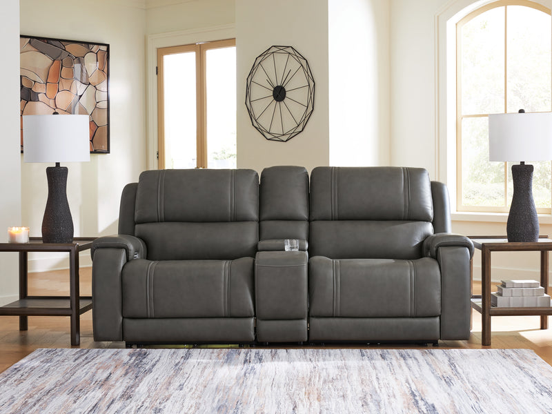 Evee Outdoor & More - Ashley Furniture - 5Z - Pittson Sectional - 3-Piece Power Reclining Sectional Loveseat with Console - PCU12600S2