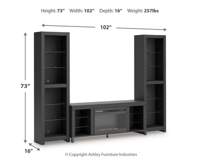 Cayberry 3-Piece Entertainment Center with Electric Fireplace