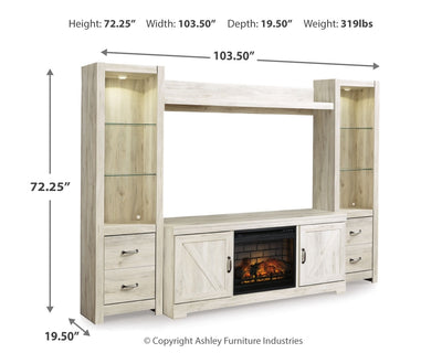 Bellaby 4-Piece Entertainment Center with Electric Fireplace